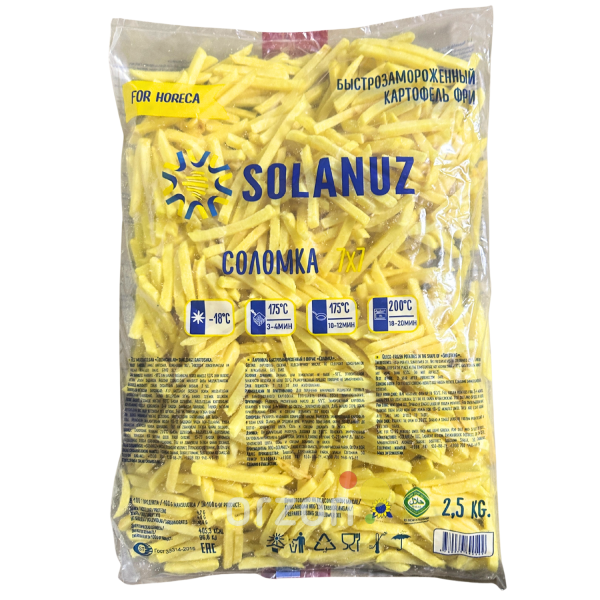Картофель фри "Solanuz"  7*7мм Замороженные  2,5 кг