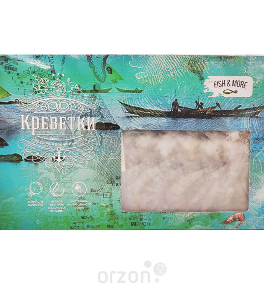 Креветки тигровые "Fish & More" 21/25 (во льду) без головы 1.8 кг чистый вес