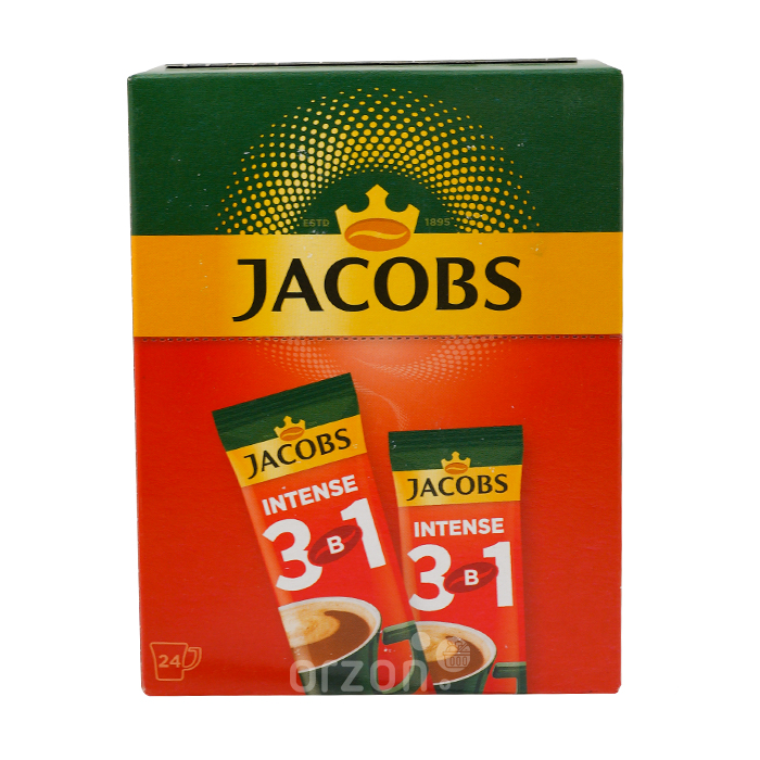 Кофе "Jacobs" 3в1 Intense (13.5 гр х 24 dona) 1 уп от интернет магазина орзон