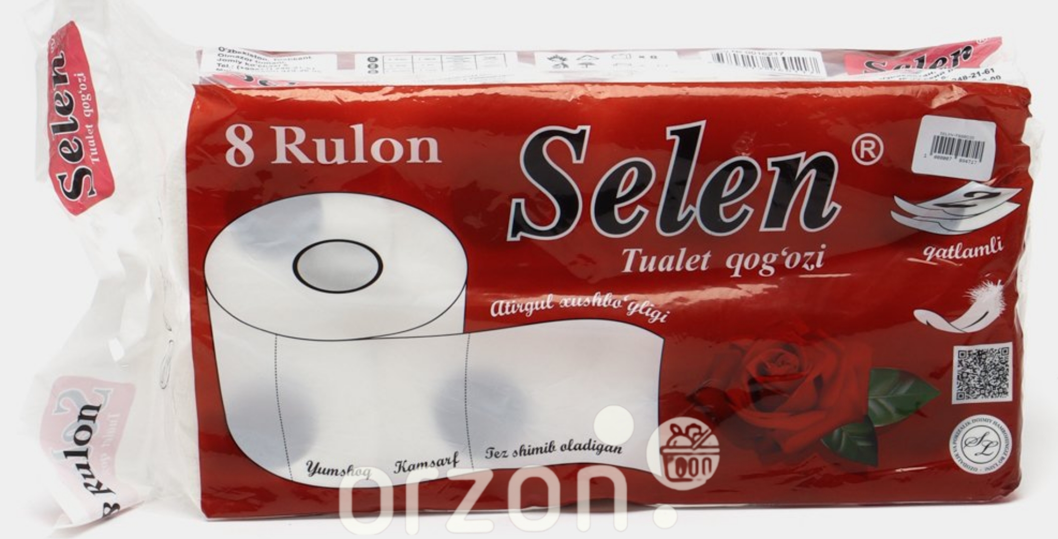 Туалетная бумага "Selen" Роза 2 слоя 8 рул от интернет магазина Orzon.uz
