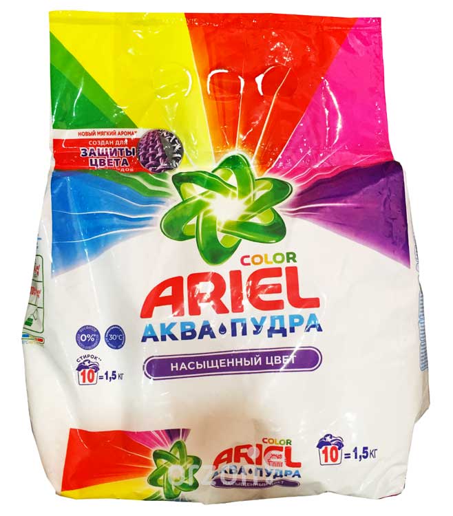 Стиральный порошок "Ariel" АВТ Color Аква пудра 1,5 кг от интернет магазина orzon