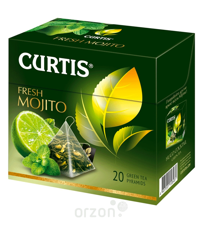 Чай зеленый "Curtis" Fresh Mojito (лемонграсс и мята) 20 пирамидок от интернет магазина орзон