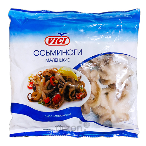 Осьминоги маленькие  "VICI"  потрошеные с головой и щупальцами сыро-мороженые 60/80 1000 г