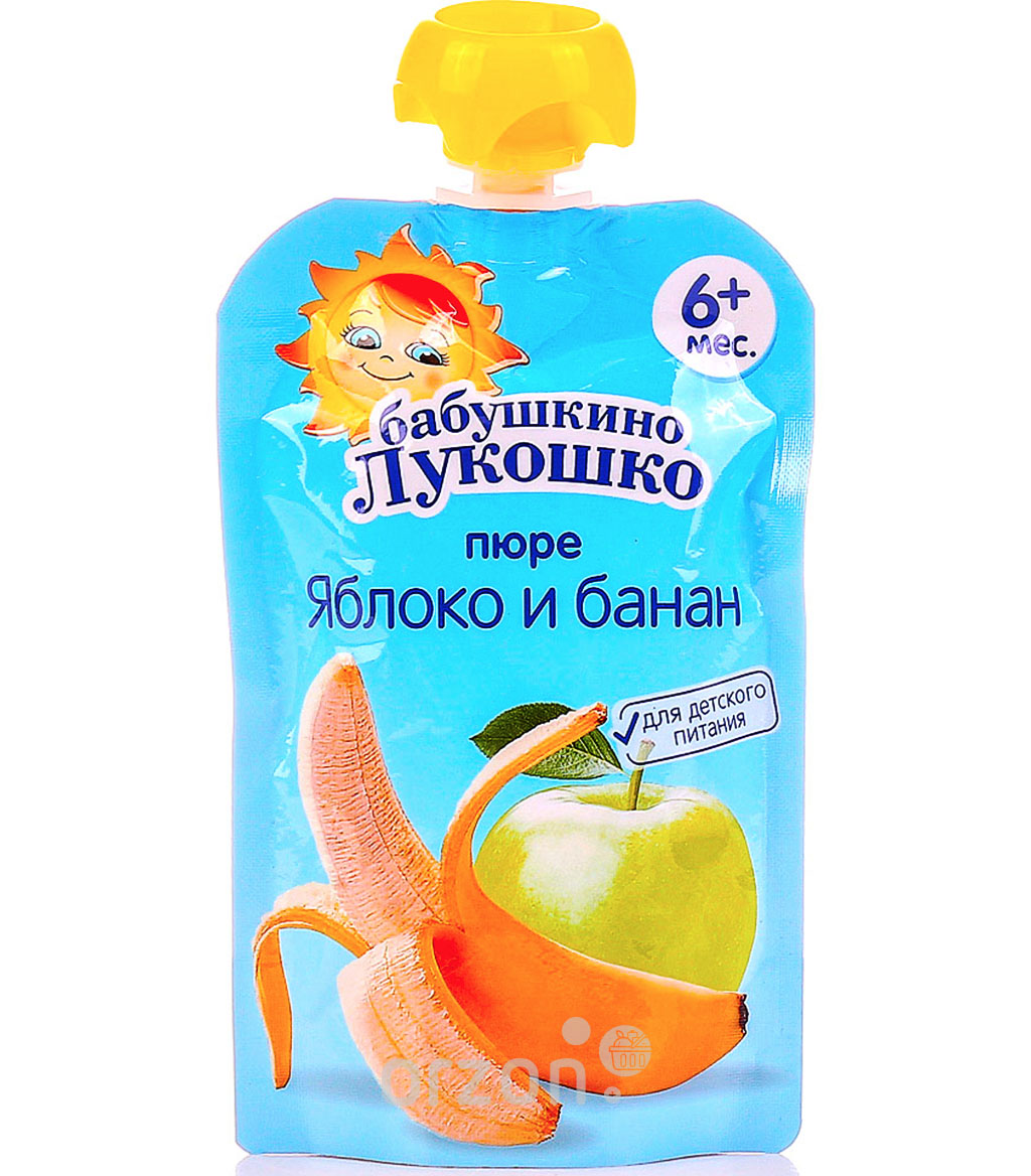 Детское пюре &quot;Бабушкино Лукошко&quot; Яблоко и банан (6+) м/у 90 гр