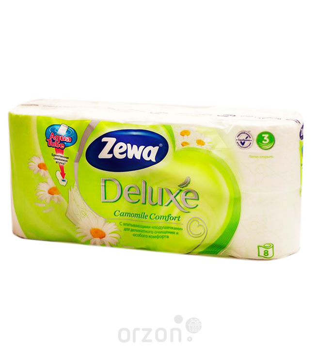 Туалетная бумага "Zewa" Deluxe Ромашка 3 слоя 8 рул от интернет магазина Orzon.uz