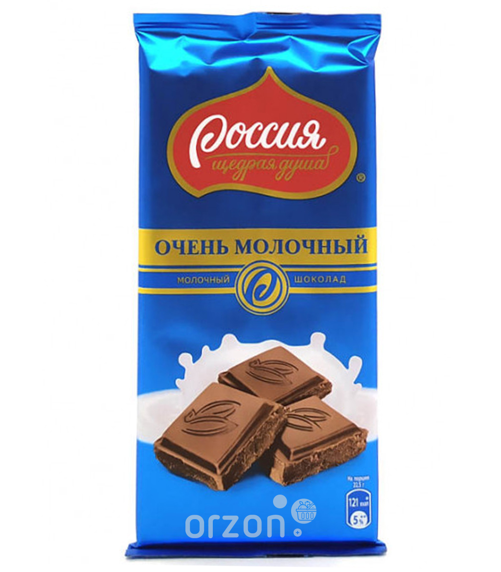 Шоколад плиточный "Россия" Молочный 90 гр от интернет магазина орзон