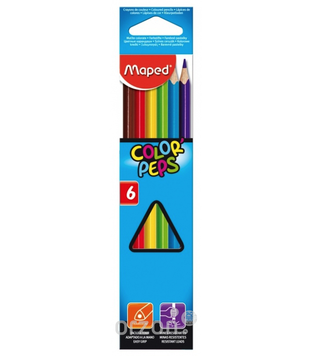 Карандаши для самых маленьких "Maped" Crayon 1+ 6-цветов