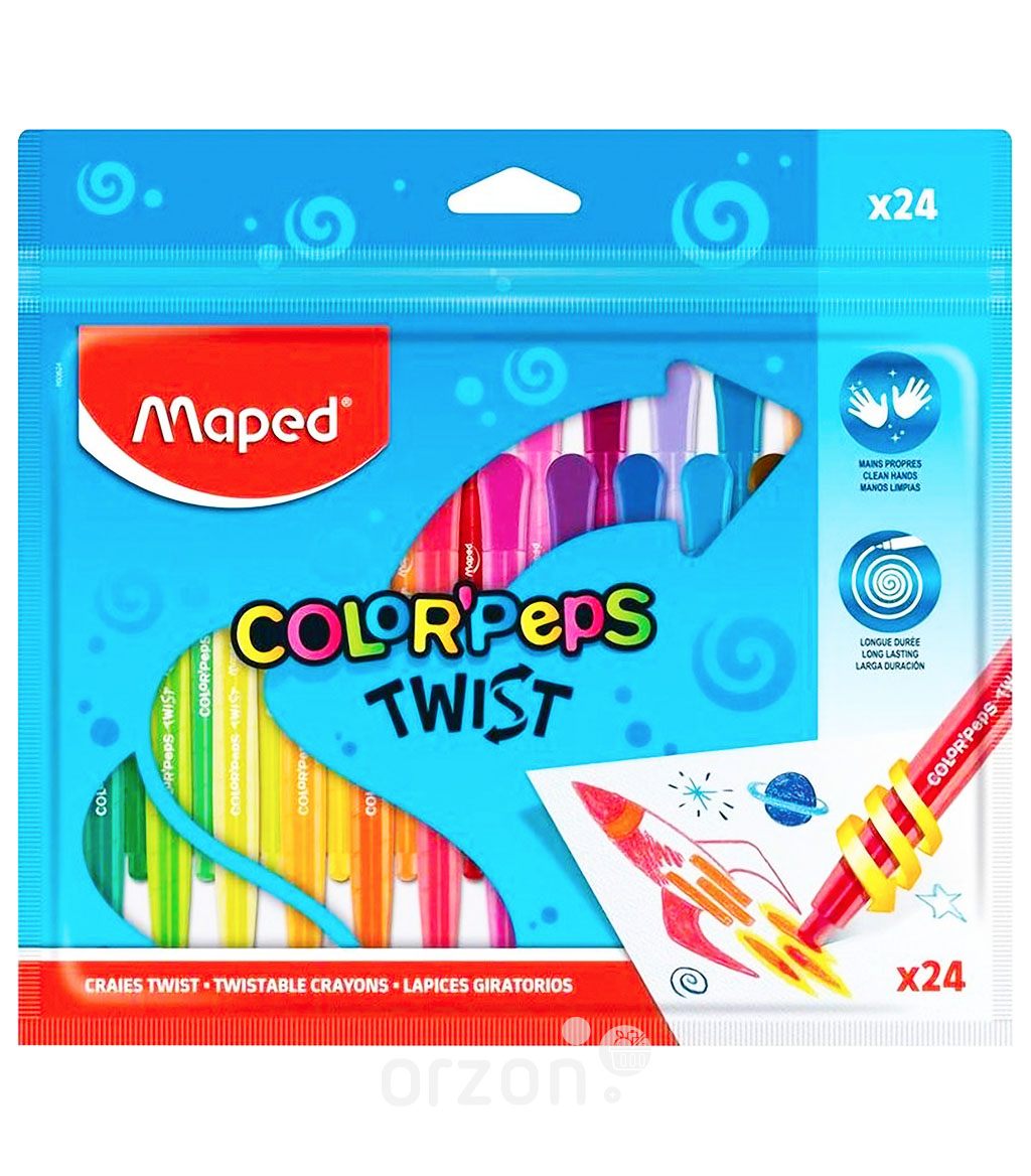 Карандаши восковые "Maped" Color Peps TWIST 24 шт