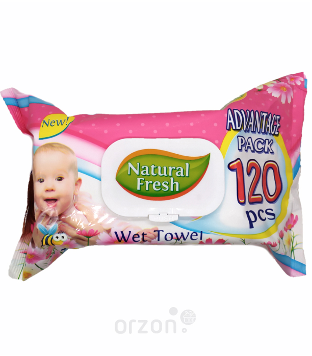 Детские влажные салфетки "Natural Fresh" Advantage Pack 120 dona