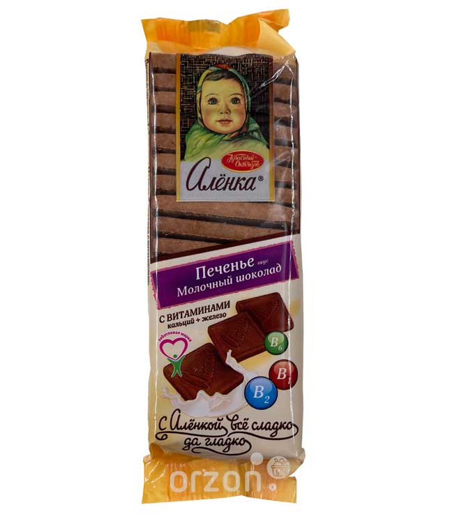 Печенье  "Алёнка" Молочный шоколад (Красный октябрь) 190 гр от интернет магазина орзон