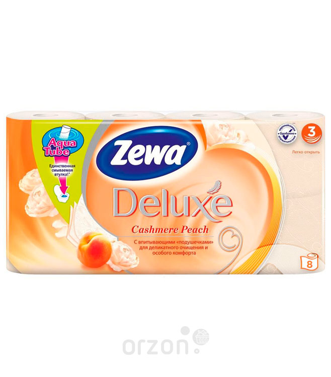 Туалетная бумага "Zewa" Deluxe Персик 3 слоя 8 рул от интернет магазина Orzon.uz
