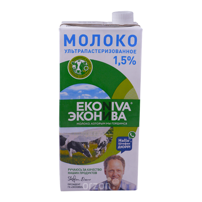 Молоко питьевое "EkoNiva"  1.5% 1л