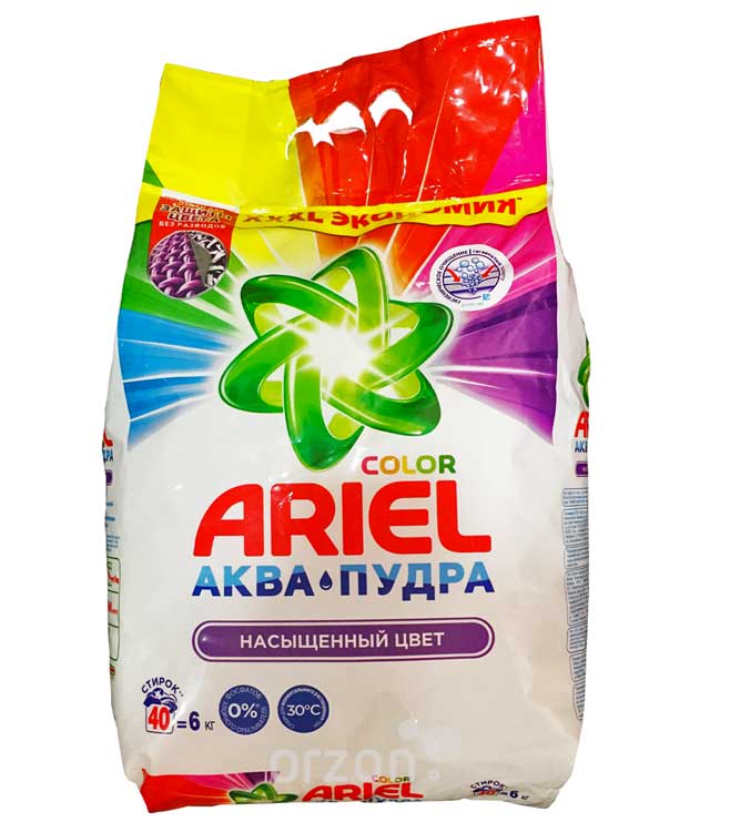 Стиральный порошок "Ariel" АВТ Color Аква Пудра 6 кг от интернет магазина orzon