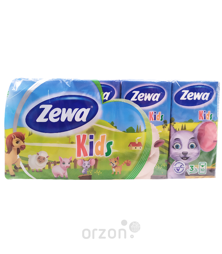 Салфетки "Zewa" Kids 3 слоя 10 шт от интернет магазина Orzon.uz