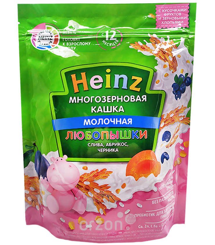 Каша молочная "Heinz" (Многозерновая) Слива Абрикос Черника (12+) м/у 200 гр