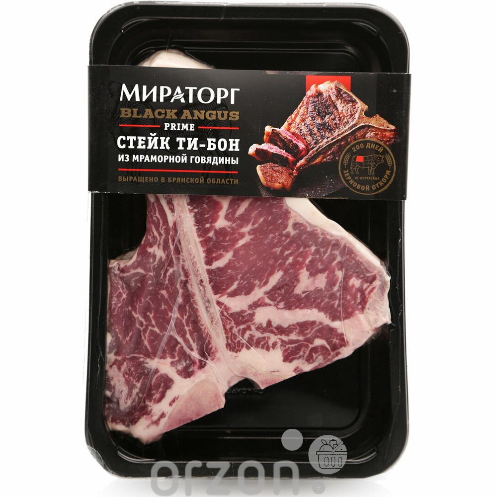 Стейк Ти-Бон "Мираторг" мясо из мраморной говядины Choice Black Angus (развес) кг