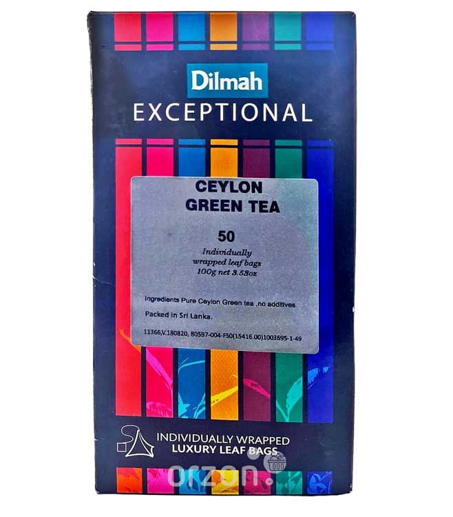 Чай зеленый "Dilmah" Exceptional Ceylon 50 пирамидок от интернет магазина орзон