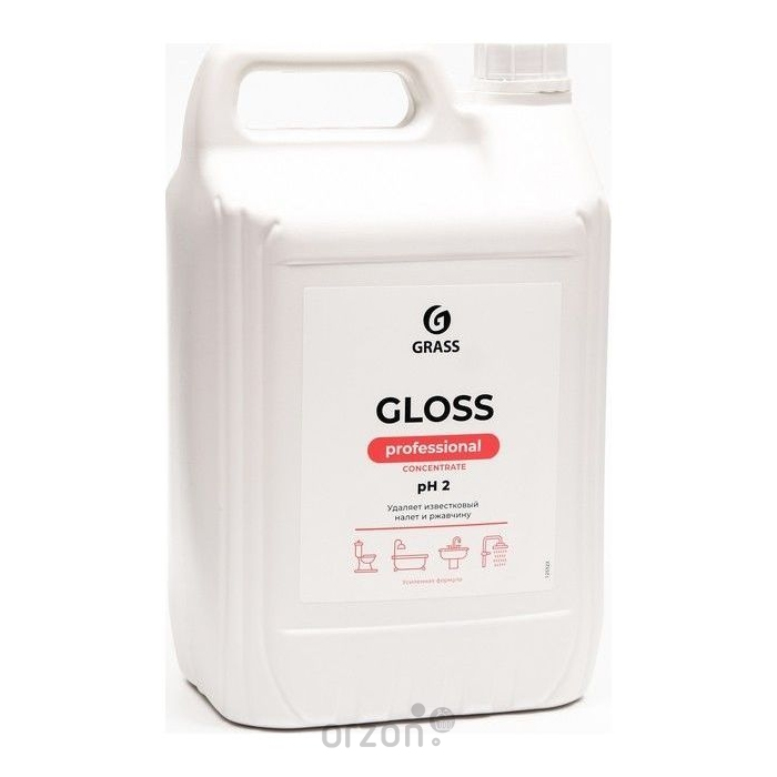 средство чистящее кислотное gloss concentrate "grass" (для чистки полов, стен, ванн, душевых кабин, унитазов, раковин)  5.5 кг от интернет магазина orzon