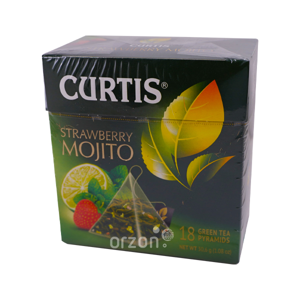Чай зеленый "Curtis" Strawberry Mojito 18 пирамидок от интернет магазина орзон