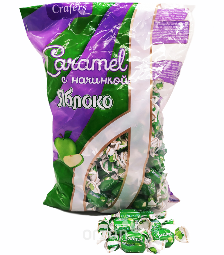 Карамель с начинкой "Crafers" Яблоко (развесные) кг от интернет магазина орзон