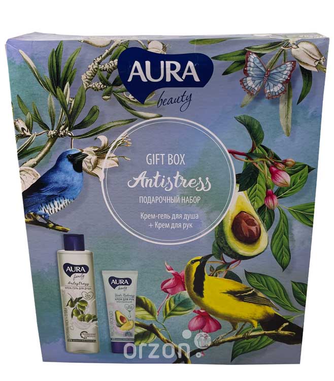 Подарочный набор "Aura" Beauty Antistress (гель для душа 250мл + крем для рук 75мл)