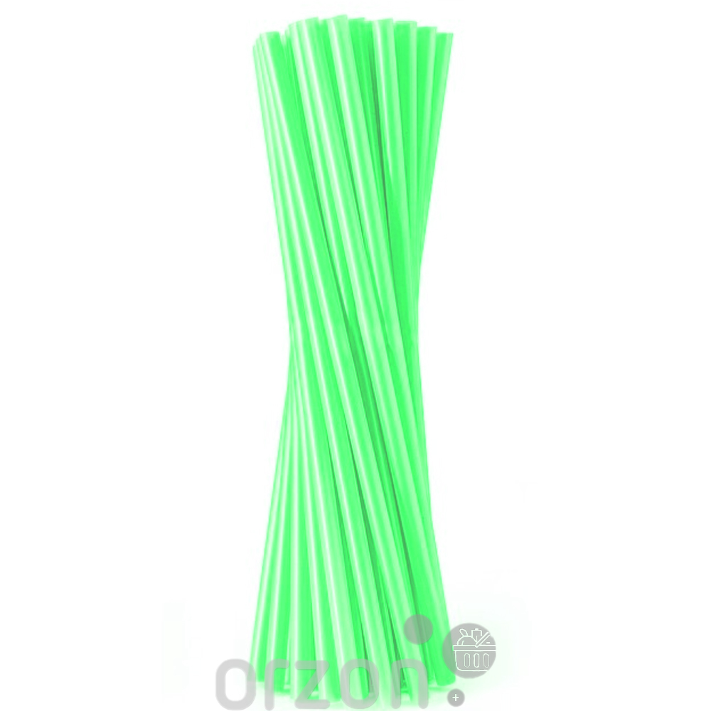 Трубочки "Delta Plast" для напитков толстые Зелёные  (индивидуальная упаковка) 400 шт