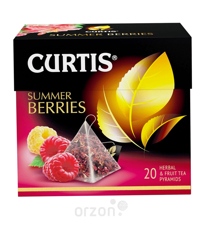 Чай черный "Curtis" фруктово-травяной (шиповник и малина) 20 пирамидок от интернет магазина орзон