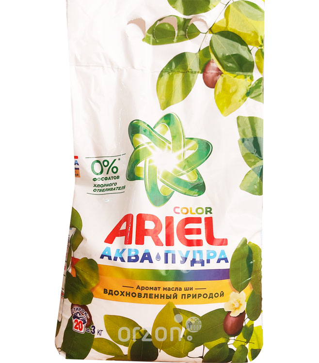 Стиральный порошок "Ariel" АВТ Аква пудра Масла ши 3 кг от интернет магазина orzon