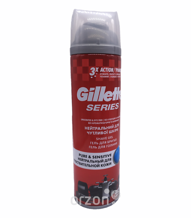 Гель для бритья "Gillette" 3х Action Pure & Sensetive 200 мл от интернет магазина Orzon.uz