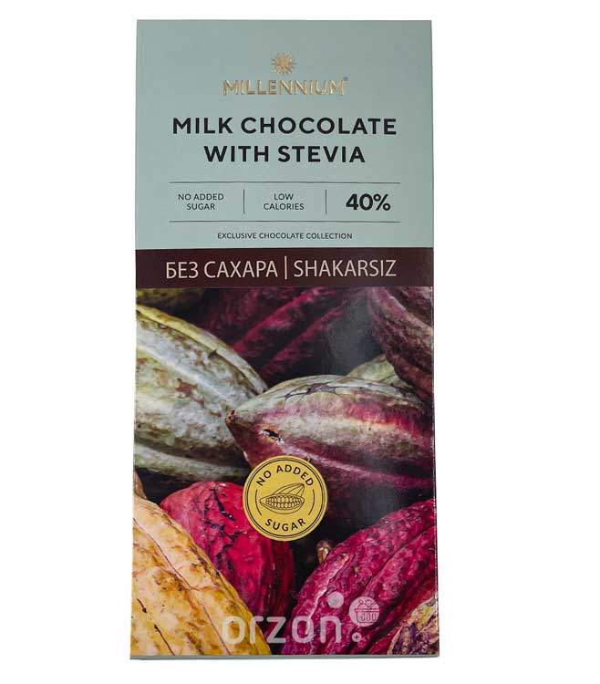 Шоколад плиточный "Millennium" 40% со стевией без сахара 100 гр