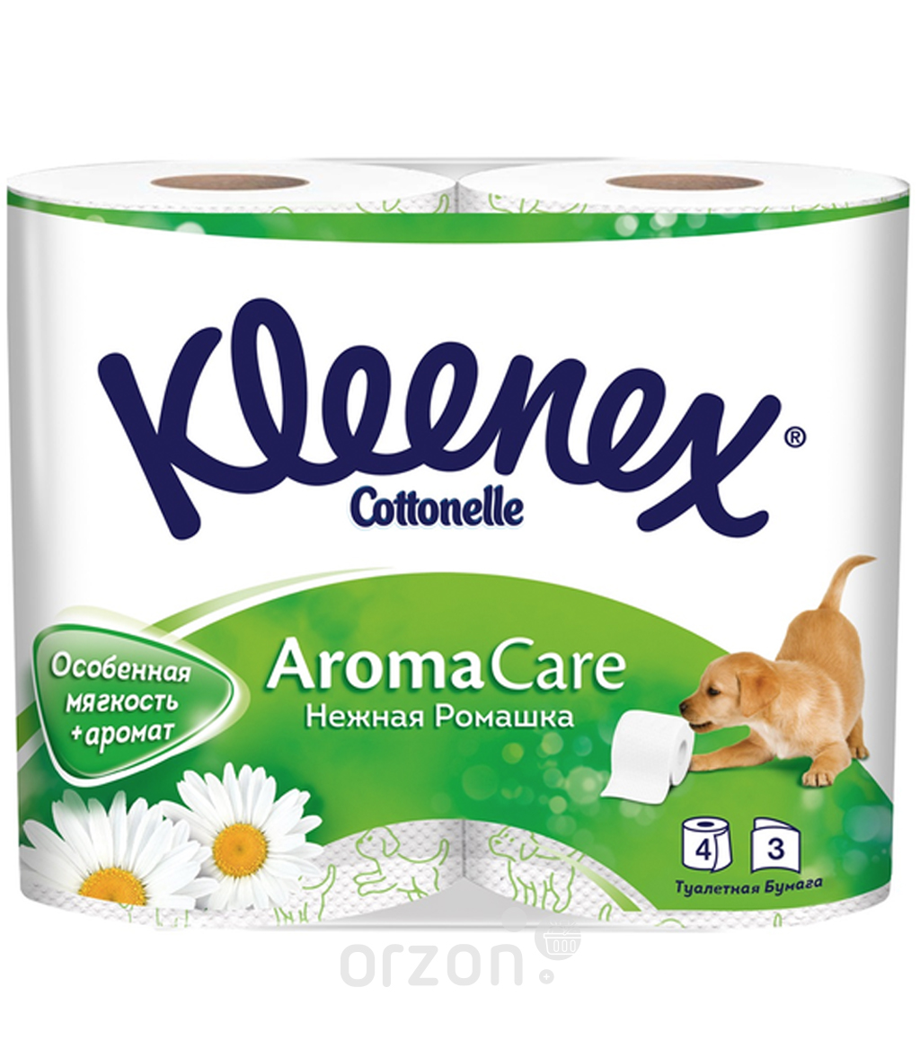Туалетная бумага "Kleenex" Ромашка 3-слоя 4 рул от интернет магазина Orzon.uz