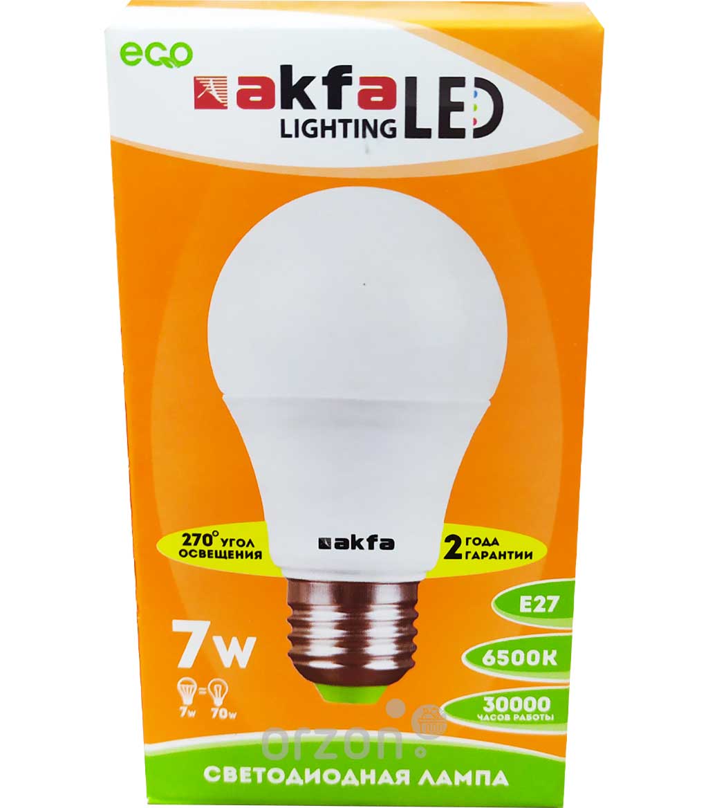 Лампочка "Akfa" LED E27 (6500K) 7W