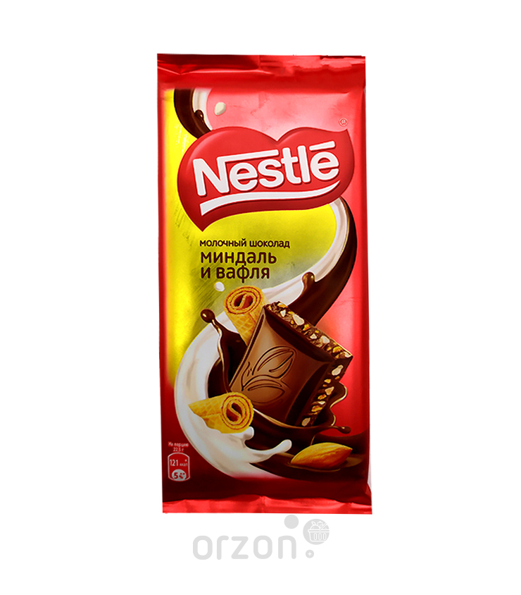 Шоколад плиточный "NESTLE" Миндаль и Вафля 90 гр от интернет магазина орзон
