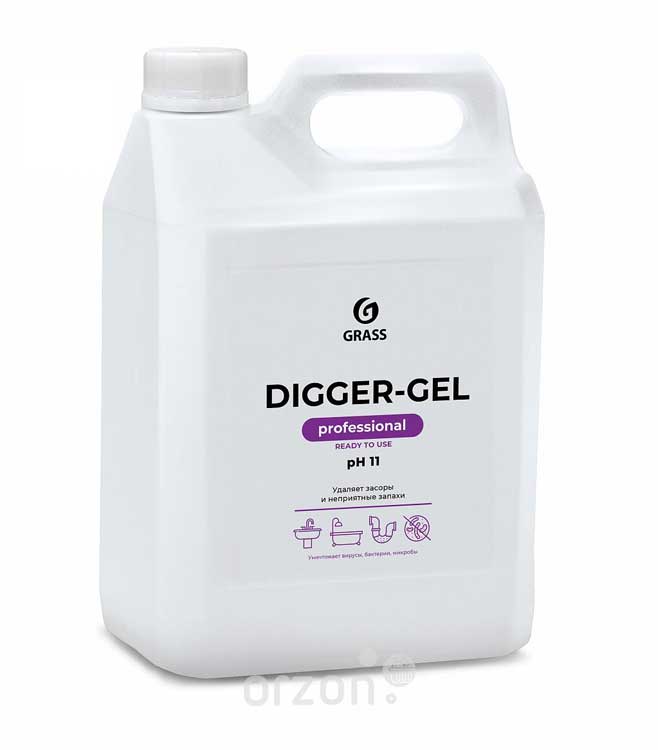 средство анти-засор "grass" professional digger-gel ph 11 5.3 кг от интернет магазина orzon