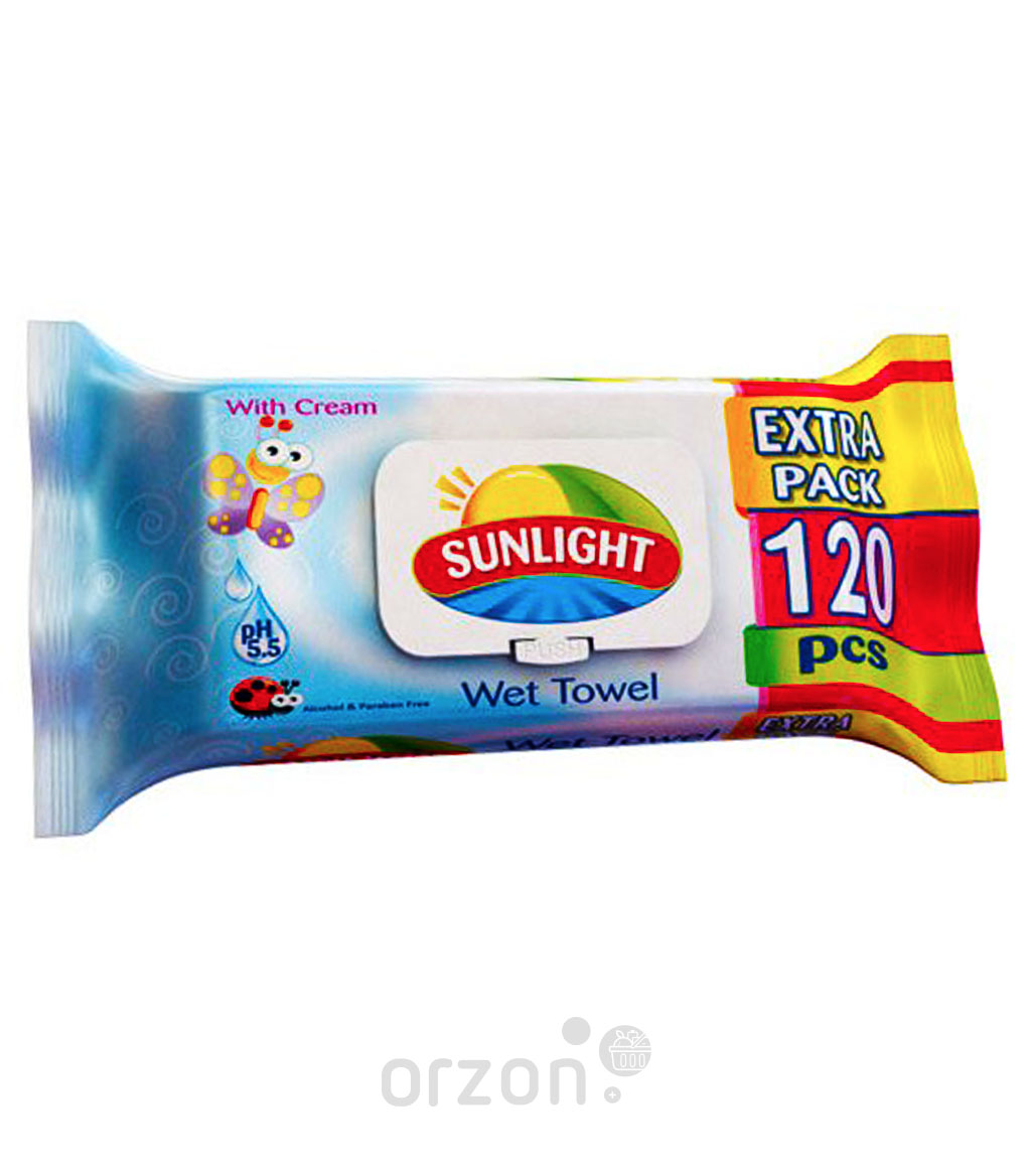 Детские влажные салфетки "Sunlight" EXTRA PACK 120 шт