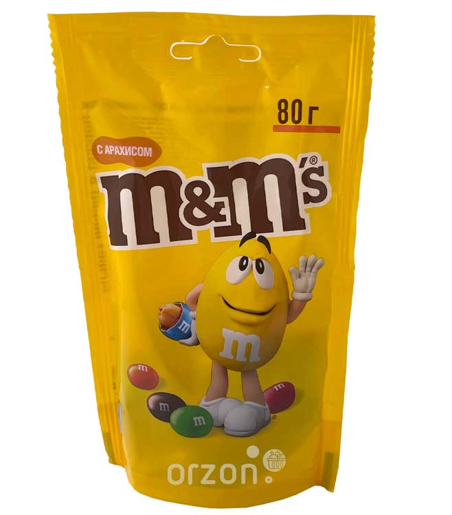 Шоколадное драже "M&M's" с арахисом 80 гр