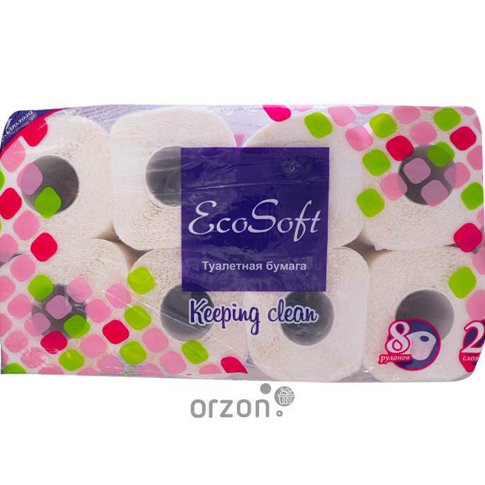Туалетная бумага "Absolut" EcoSoft 100% целлюлоза 2 слоя 8 рул от интернет магазина Orzon.uz