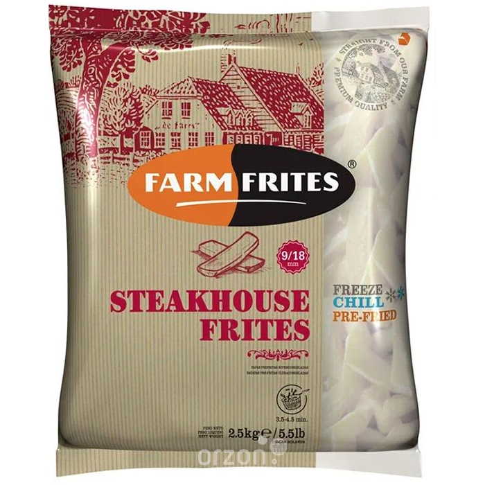 Картофель фри "Farm Frites" Steakhouse (9/18мм) Замороженные 2,5 кг