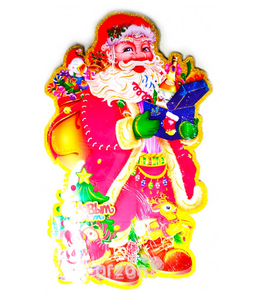 Наклейка Новогодняя 'Дед мороз' большая (№6) от интернет магазина Orzon.uz