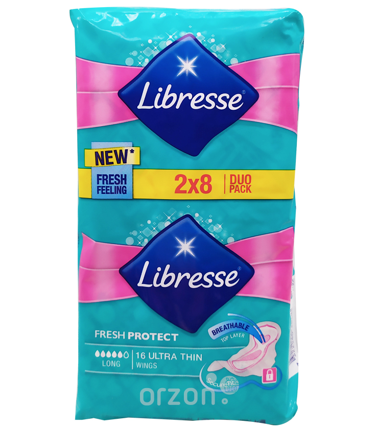 Прокладки 'Libresse' Fresh Protect Ultra Thin 16 dona от интернет магазина Orzon.uz