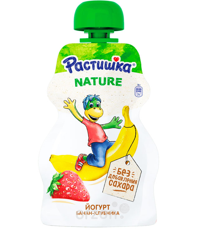 Йогурт "RASTISHKA" Nature Банан-клубника без сахара 100 гр