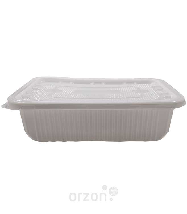 Одноразовая посуда Контейнер прямоугольный с крышкой (800 мл) . Цвет:  белый