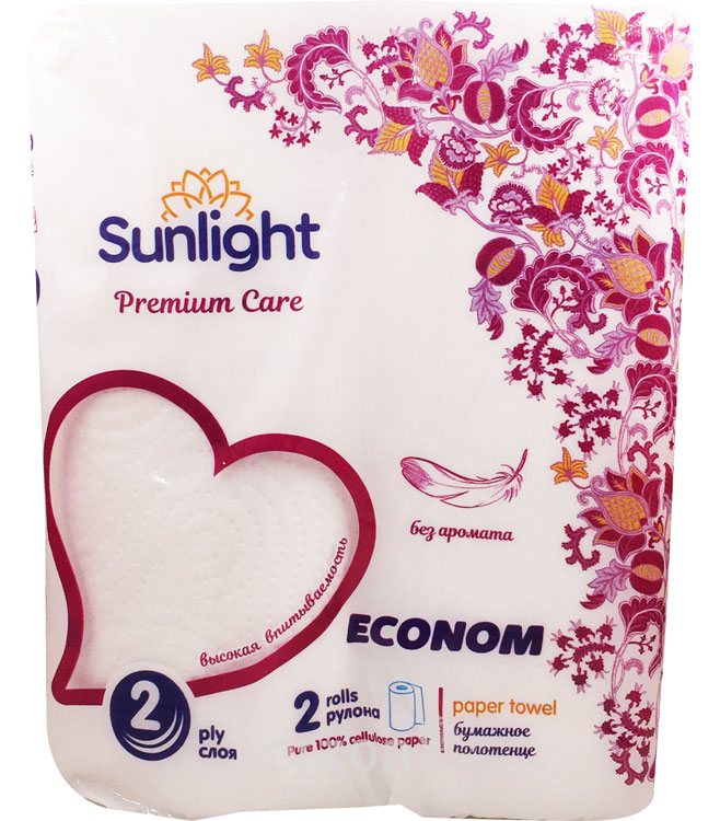 Бумажные полотенца "Sunlight" ECO слоя 2 рул