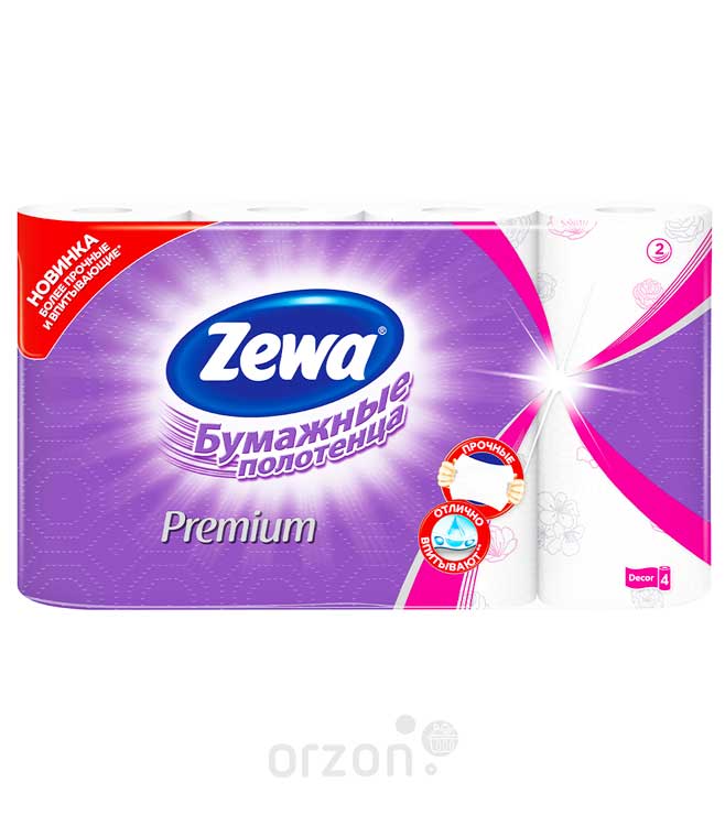 Бумажные полотенца 'Zewa' Premium Декор 2 слой 2 рулона 1 упак