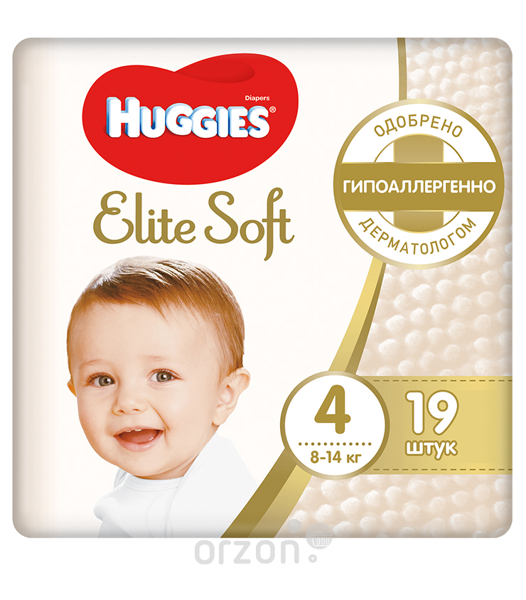 Подгузники "Huggies" Elite Soft 4 (8-14 кг) 19 шт