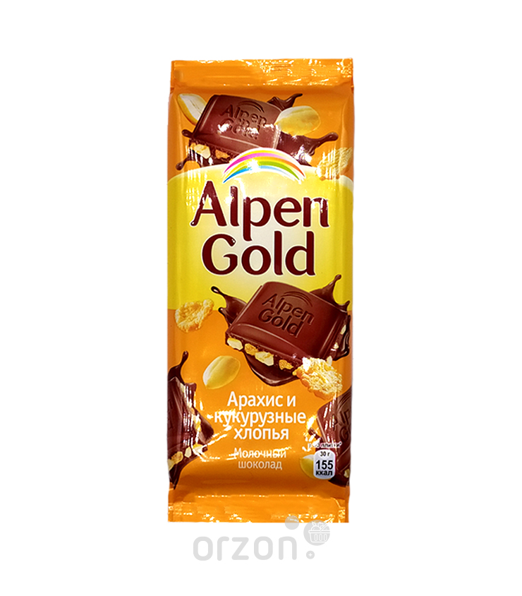 Шоколад плиточный 'Alpen Gold' Арахис-кукурузные хлопья 90 гр от интернет магазина орзон
