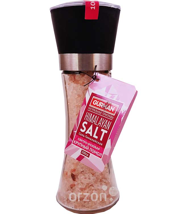Гималайская соль "Gurman" светло-розовая крупная в мельнице 200 гр от интернет магазина орзон
