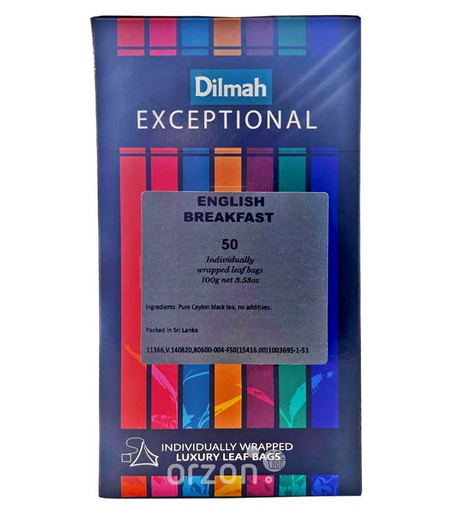 Чай черный "Dilmah" Exceptional English Breakfast 50 пирамидок от интернет магазина орзон