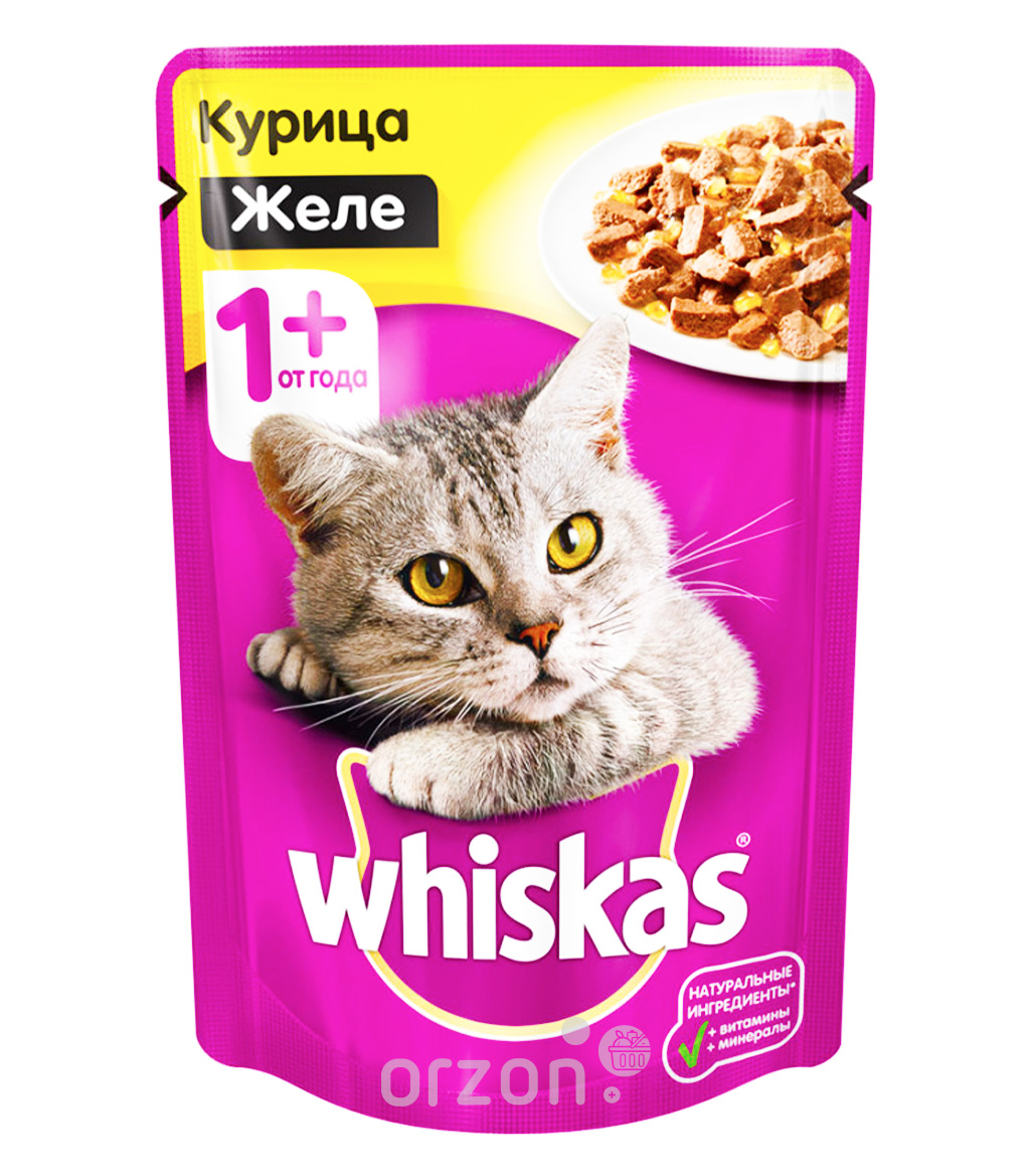 Корм для кошек "Whiskas" желе с Курицей 85 гр