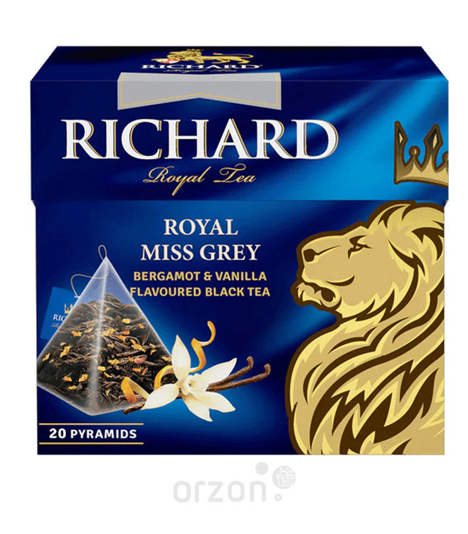 Чай черный "Richard"  Royal Miss Grey (бергамот-ваниль, цедра апельсина) 20 пирамидок от интернет магазина орзон